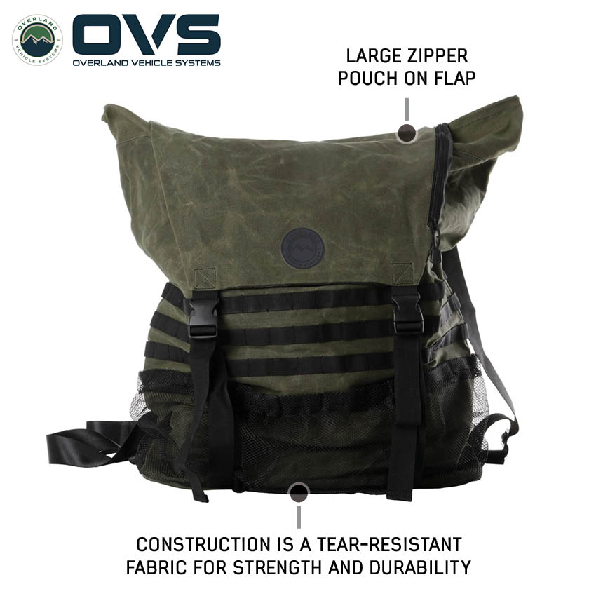 Overland Vehicle Systems Canyon extra large spare tire trash bag in waxed canvas - view 6