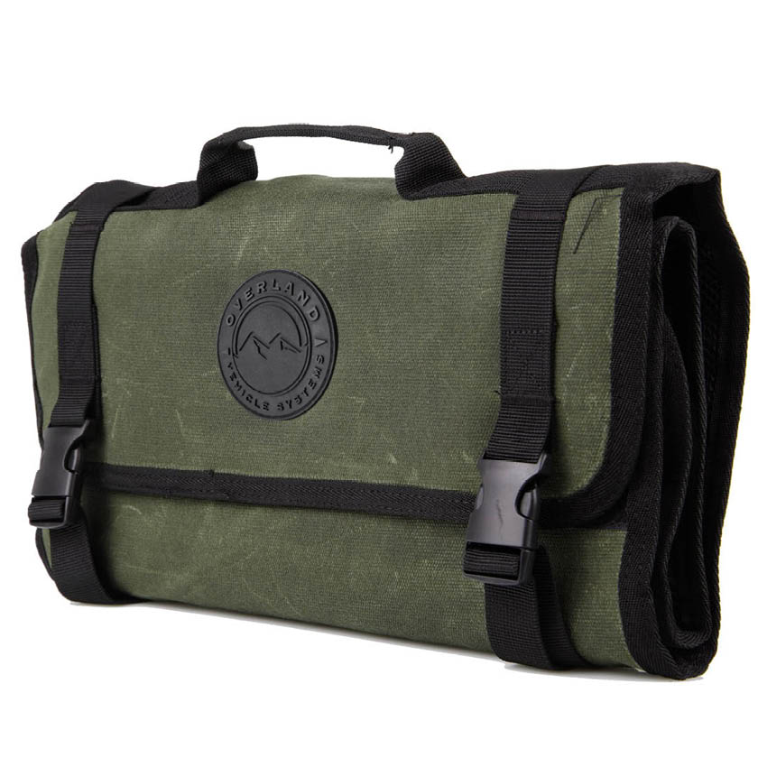 Overland Vehicle Systems Canyon rolled first aid storage bag in waxed canvas