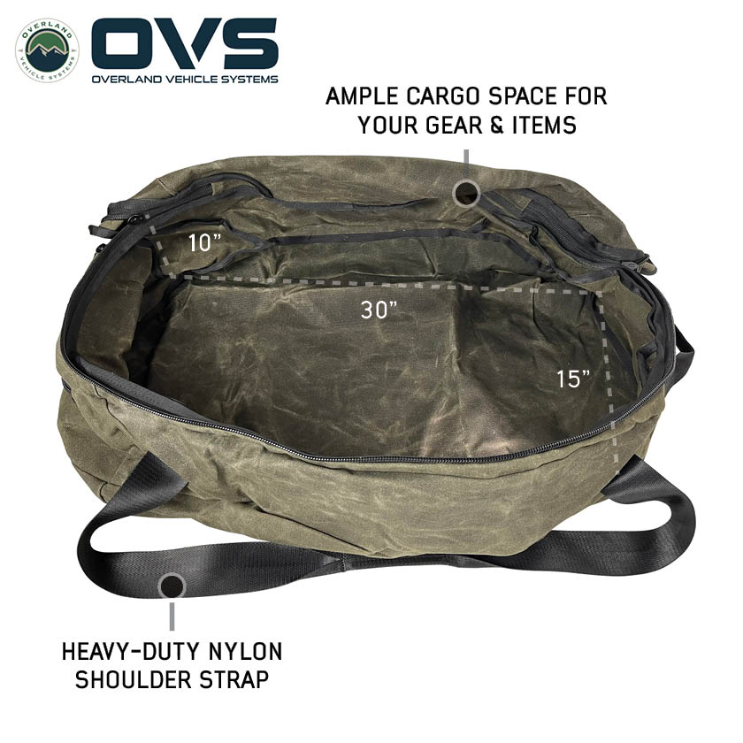Overland Vehicle Systems large waxed canvas duffle bag - view 4