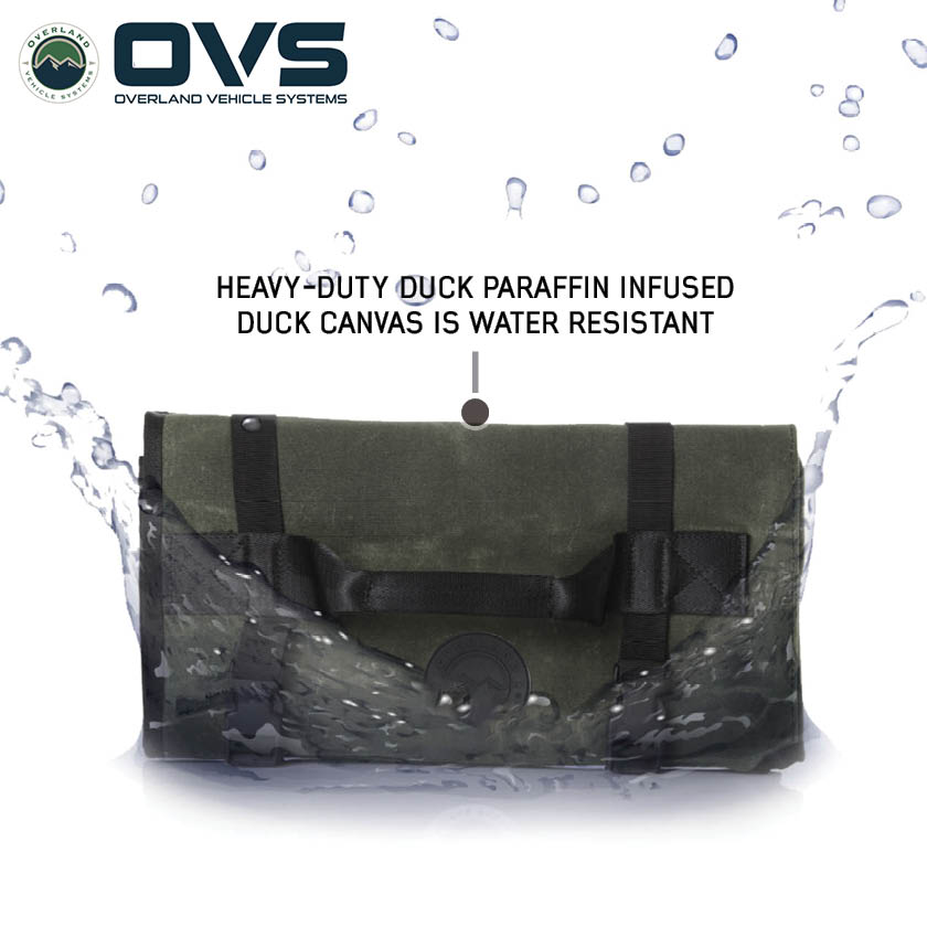 Overland Vehicle Systems Canyon rolled general tool storage bag in waxed canvas - view 4