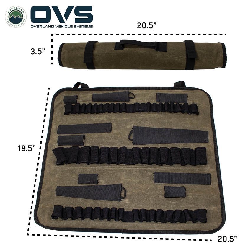 Overland Vehicle Systems Canyon rolled socket organizer bag in waxed canvas - view 3
