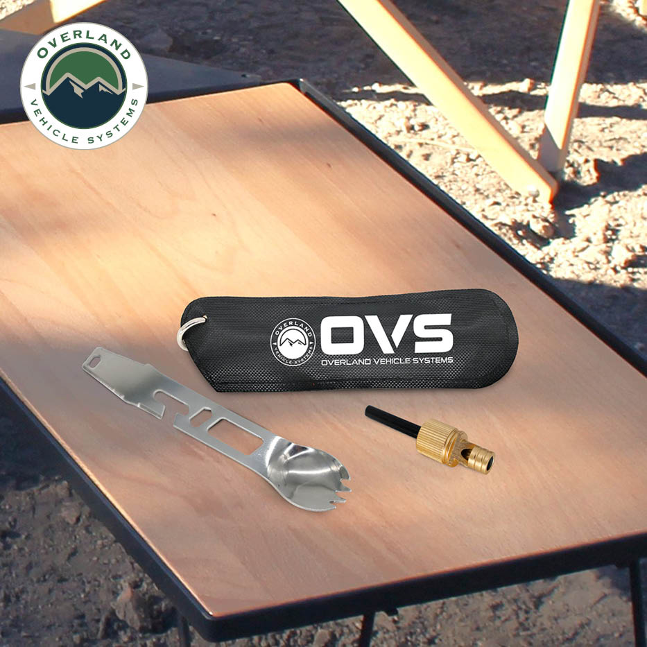 Overland Vehicle Systems camping spork with flint and storage sleeve - view 5