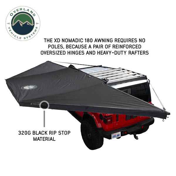 OVS XD Nomadic 180 degree awning, black body and black trim - view 3
