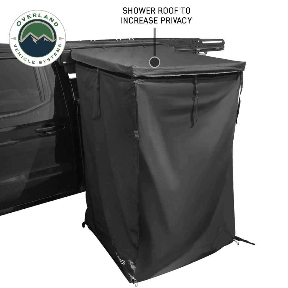 OVS XD Nomadic 90 degree pivot shower awning with light strip and black out - view 10