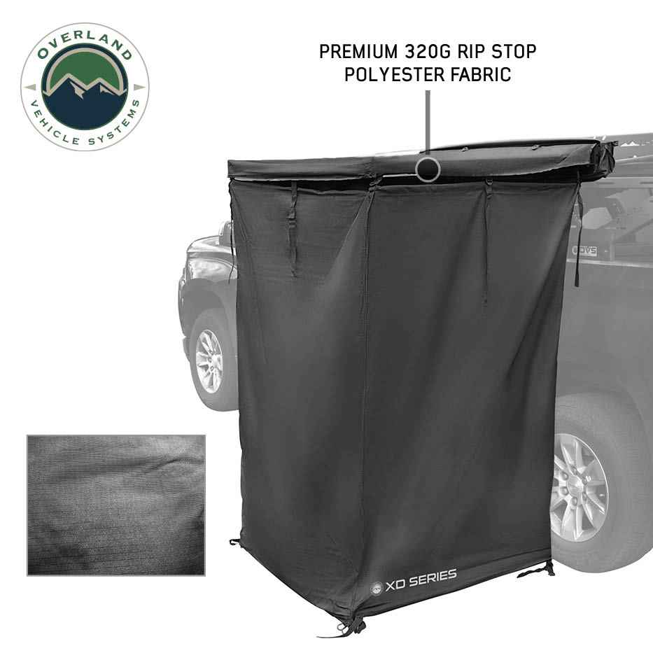 OVS XD Nomadic 90 degree pivot shower awning with light strip and black out - view 3