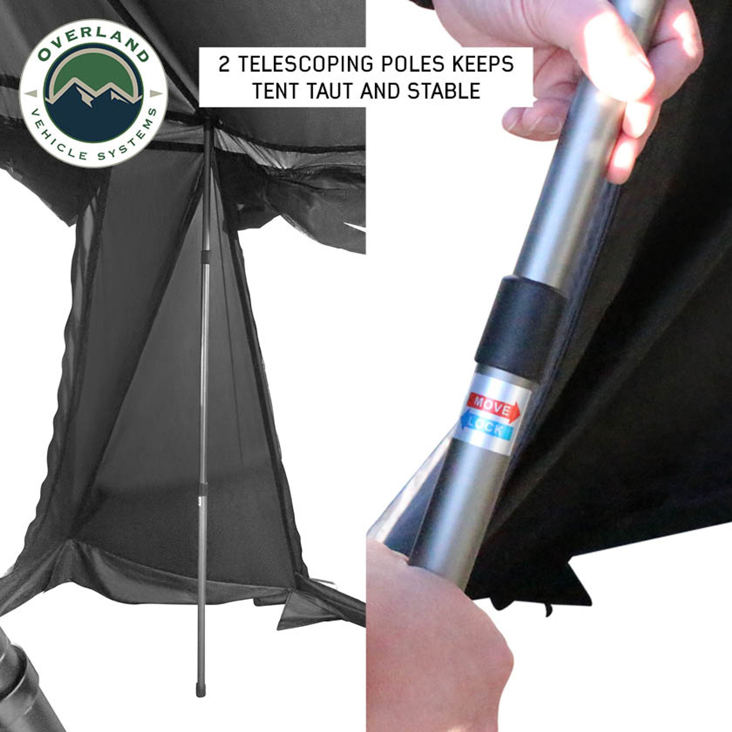 XD Everest Annex Room Roof Top Tent Extension - Black Body Grey Trim