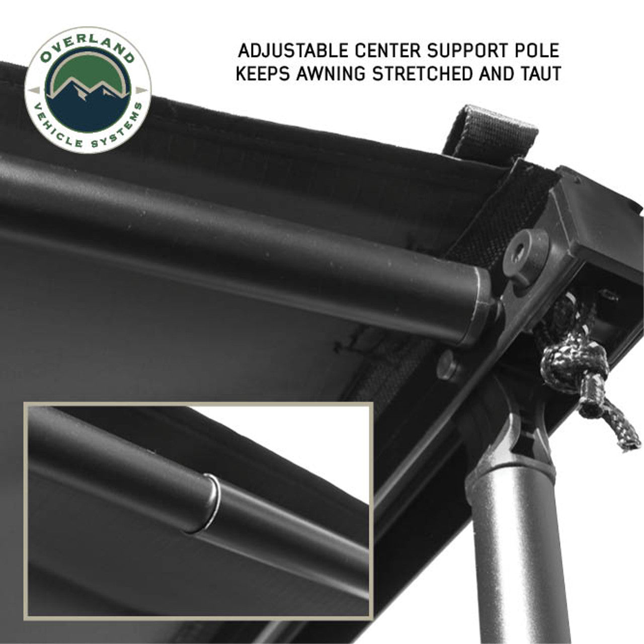 XD Nomadic 2.0 - 6.5' Awning - W/ Lights, Black Out, Black Fabric & Travel Cover Universal