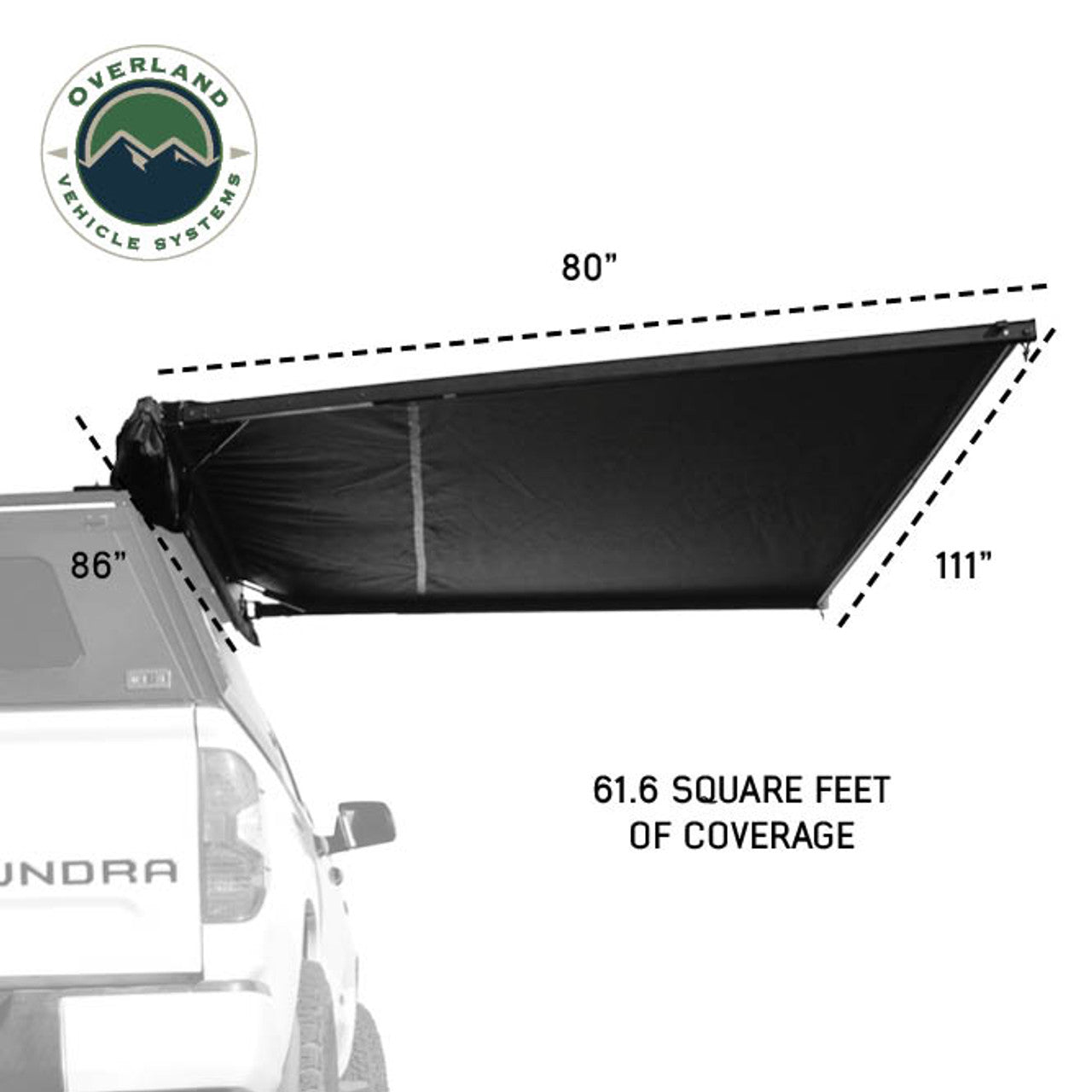 XD Nomadic 2.0 - 6.5' Awning - W/ Lights, Black Out, Black Fabric & Travel Cover Universal