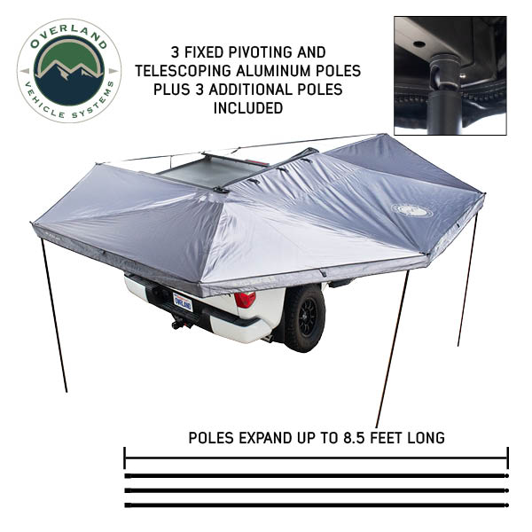 OVS XD Nomadic 270 awning with lights and black out, grey hex - view 4