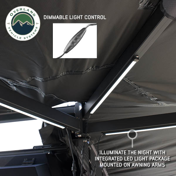OVS XD Nomadic 270 awning with lights and black out, grey hex - view 10