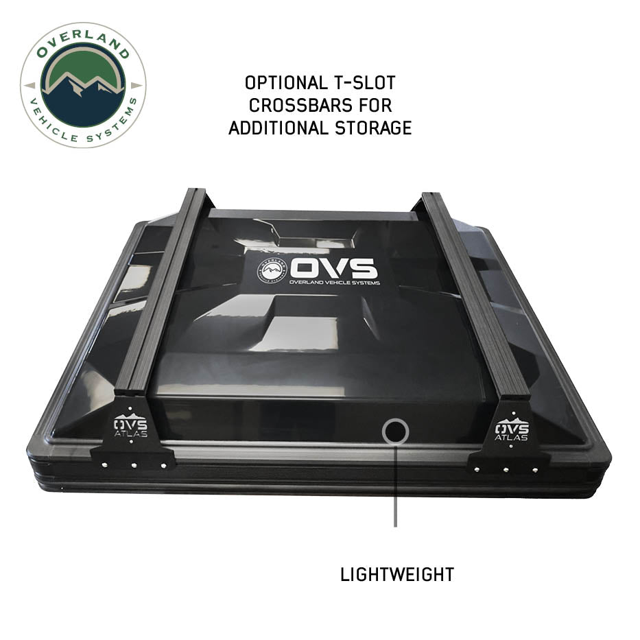 Overland Vehicle Systems XD Atlas cantilever hard shell roof top tent, blue body and black rainfly - view 8