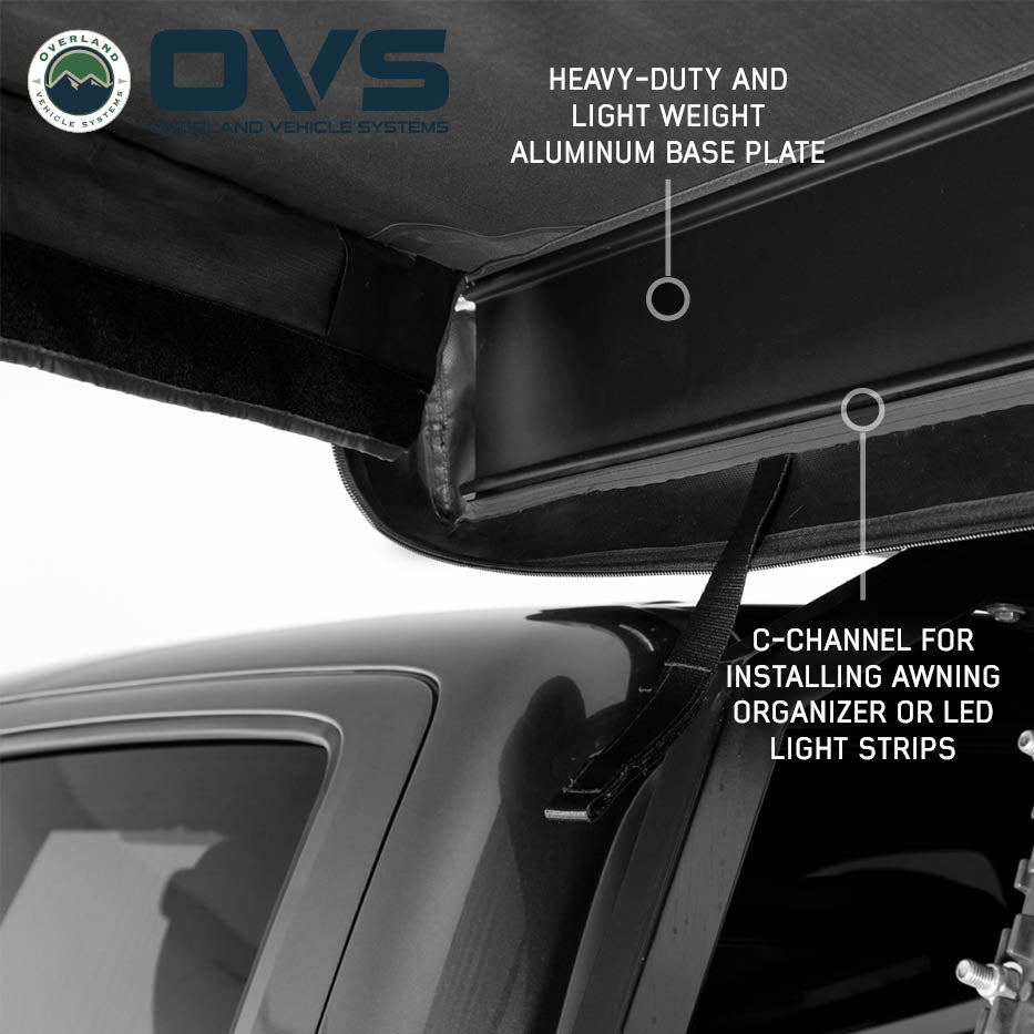 Overland Vehicle Systems XD Nomadic 180 LTE awning with black fabric and travel cover - view 10