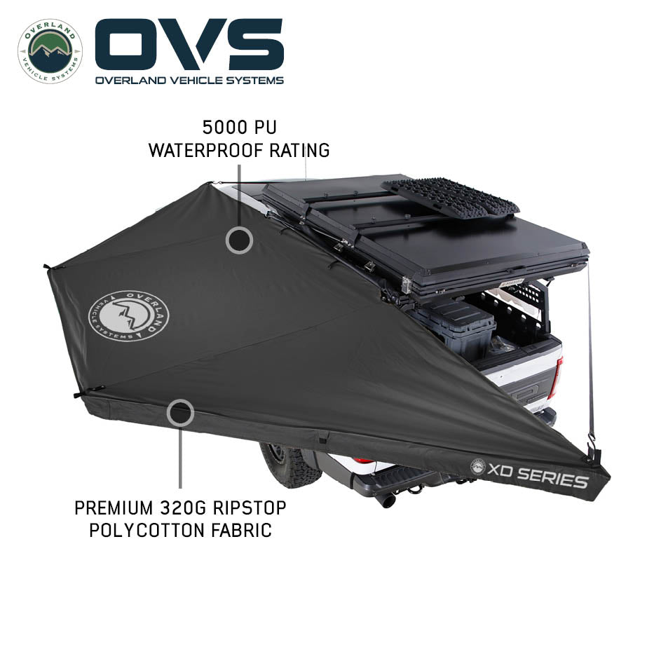Overland Vehicle Systems XD Nomadic 180 LTE awning with black fabric and travel cover - view 3