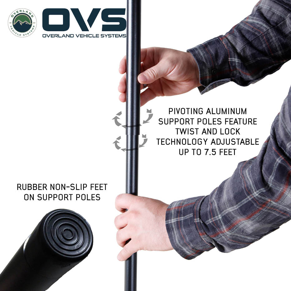 Overland Vehicle Systems XD Nomadic 180 LTE awning with black fabric and travel cover - view 6