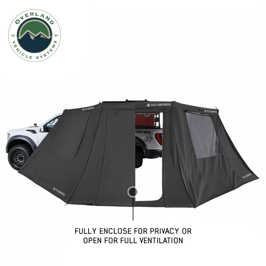 Overland Vehicle Systems XD Nomadic 180 LTE awning walls in black - view 3