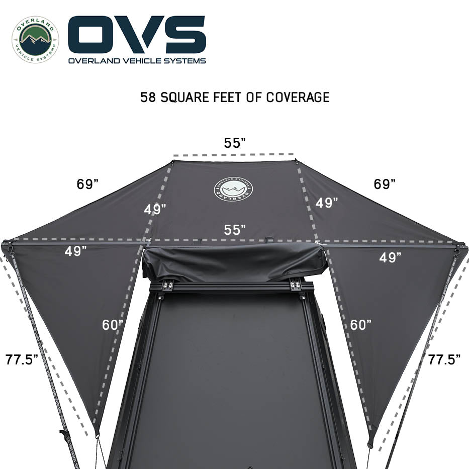 Overland Vehicle Systems XD Nomadic 315 degree awning with black fabric and travel cover - view 3
