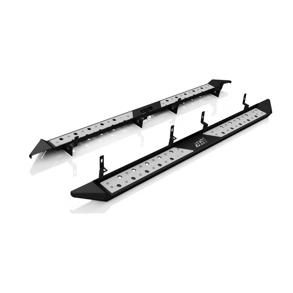 ZR2 Chevy Colorado side steps rugged black metal pair with mounting brackets