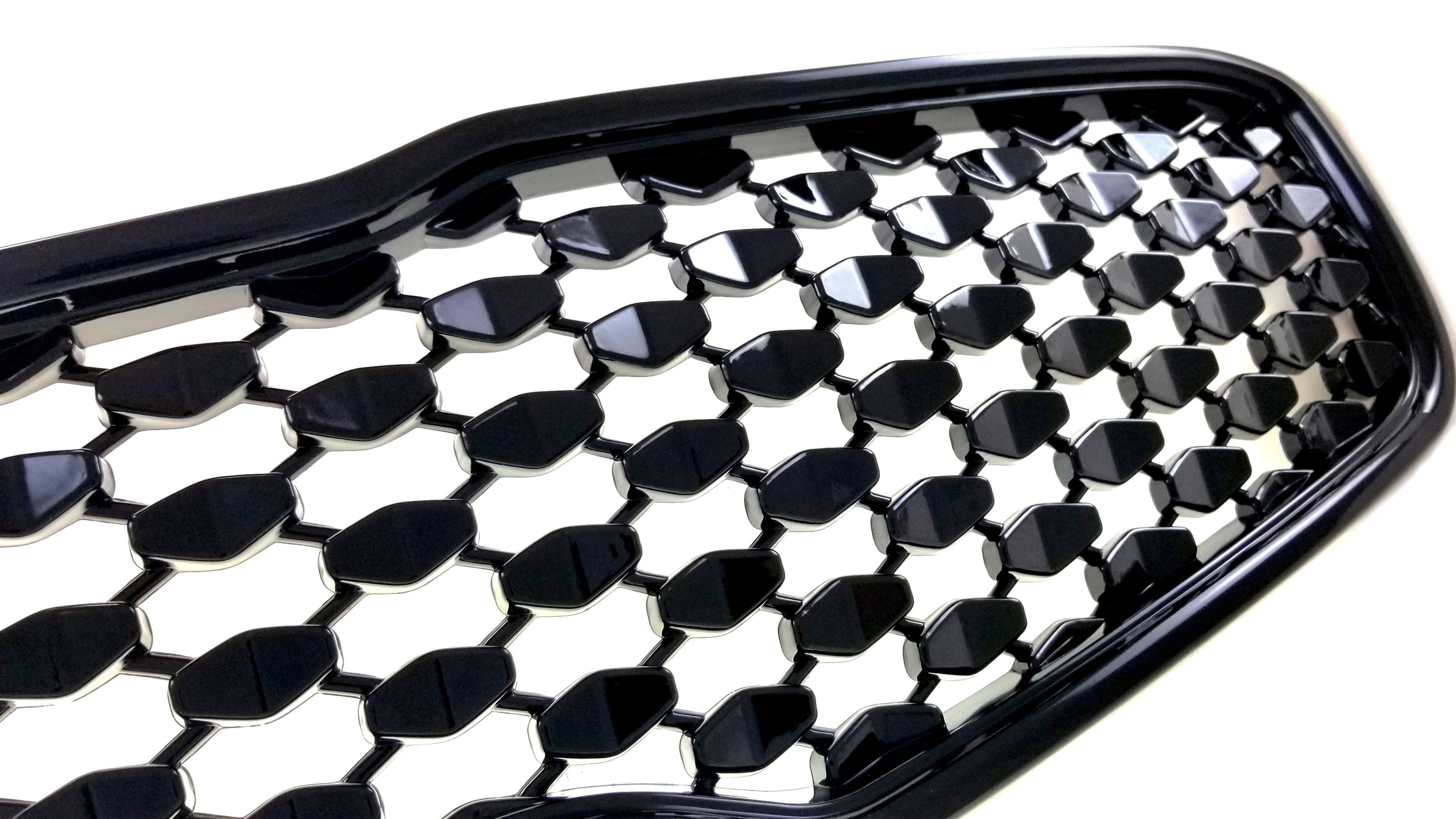 ABS6418BLK 16-19 Kia Sportage LX 1 PC Gloss Black Tape-on Grille Overlay
