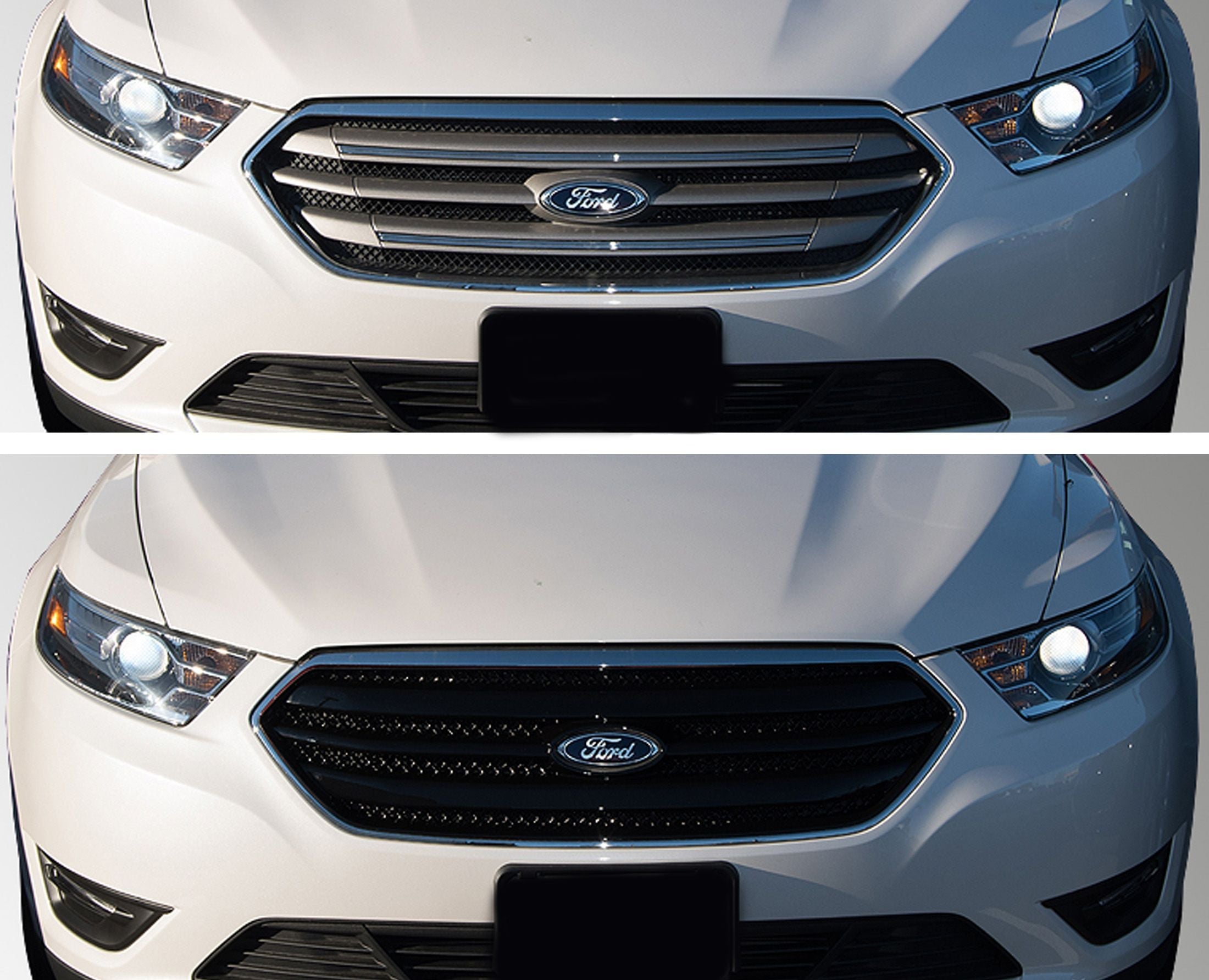 ABS6425BLK 13-19 Ford Taurus SE/SEL/Limited 1 PC Gloss Black Tape-on Grille Overlay