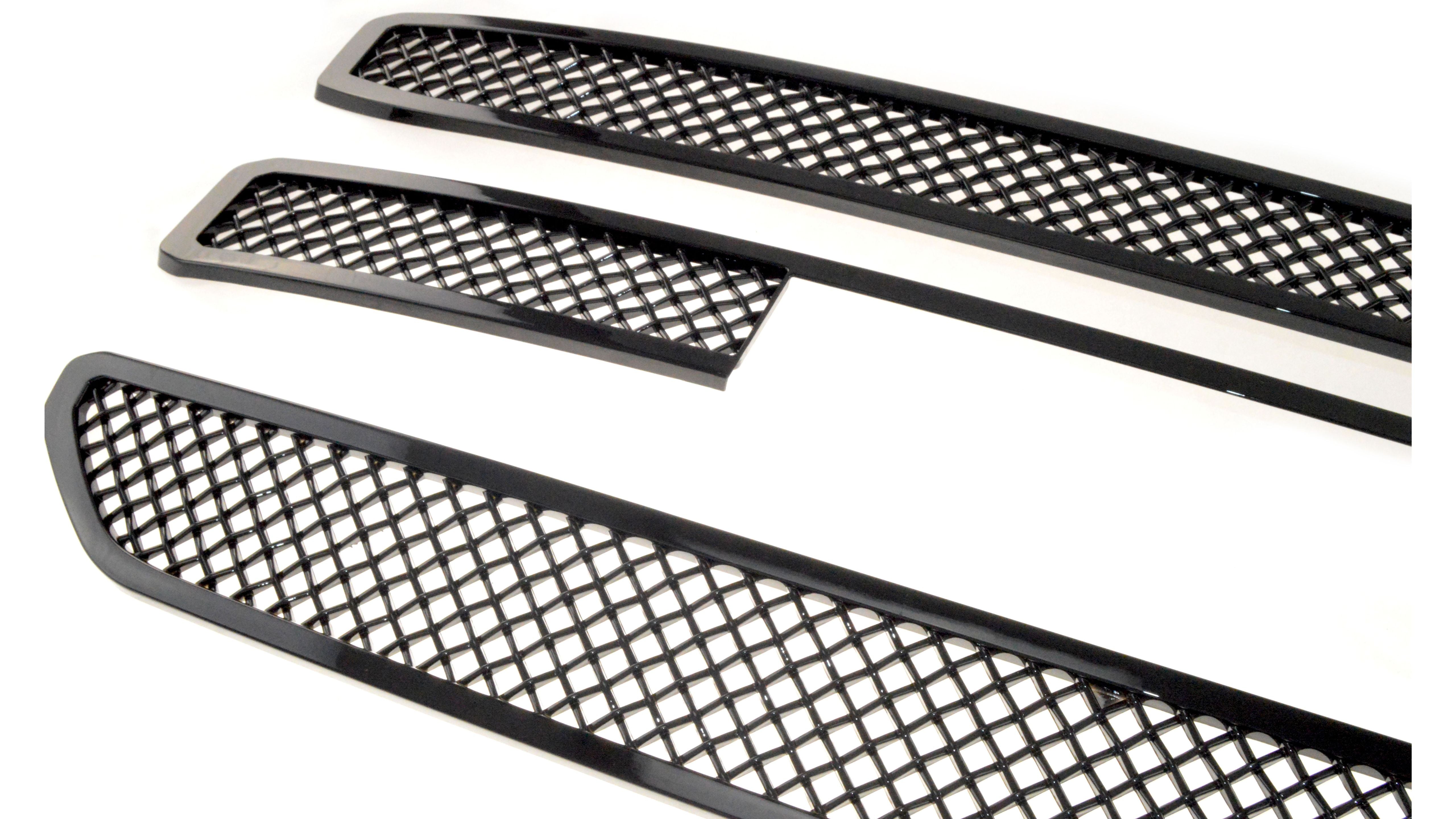 ABS6442BLK 15-20 GMC Yukon SLE/SLT 3 PCS Gloss Black Tape-on Grille Overlay