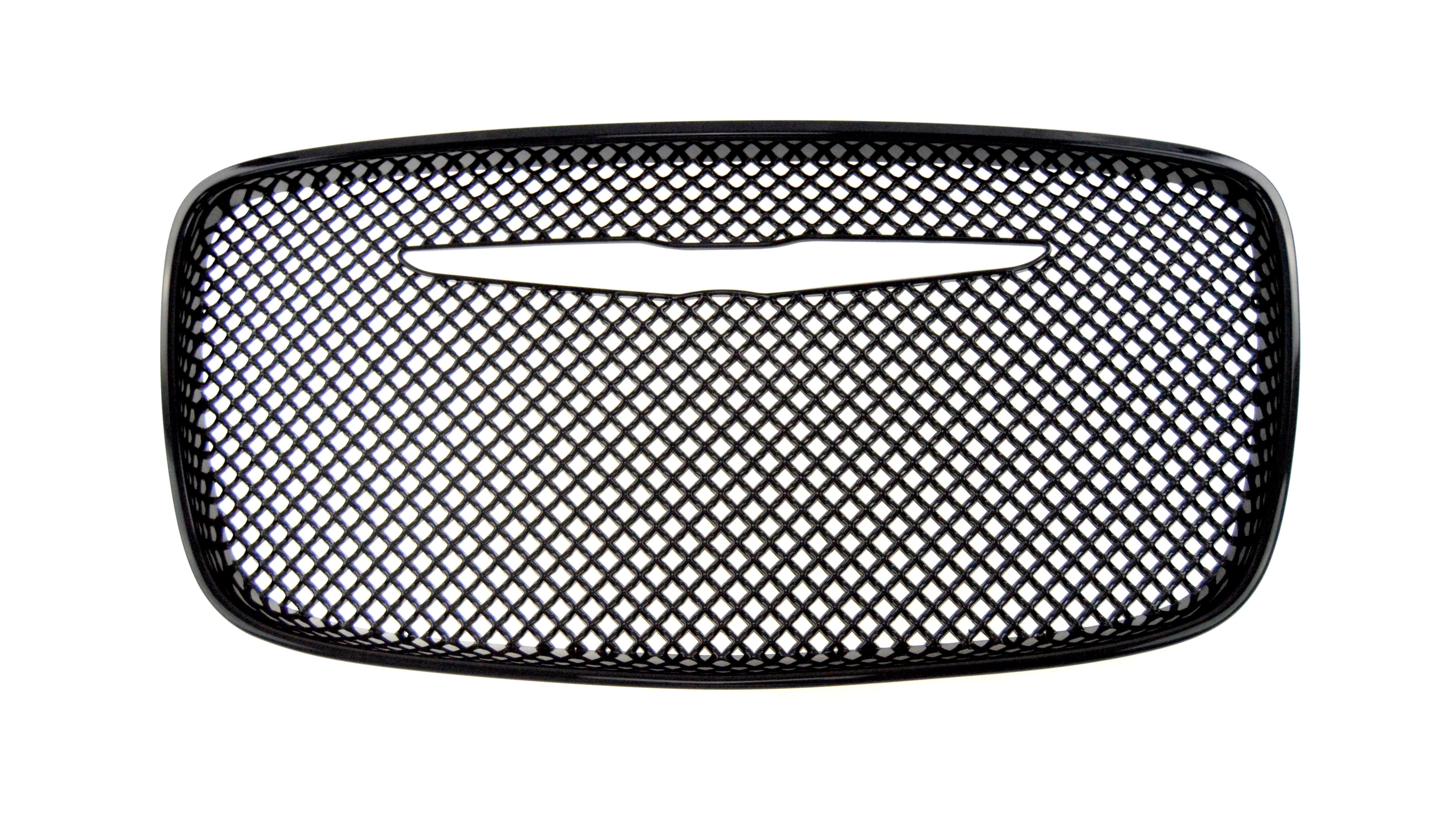 ABS6445BLK 15-22 Chrysler 300 C/C Platinum/Limited 1 PC Gloss Black Tape-on Grille Overlay