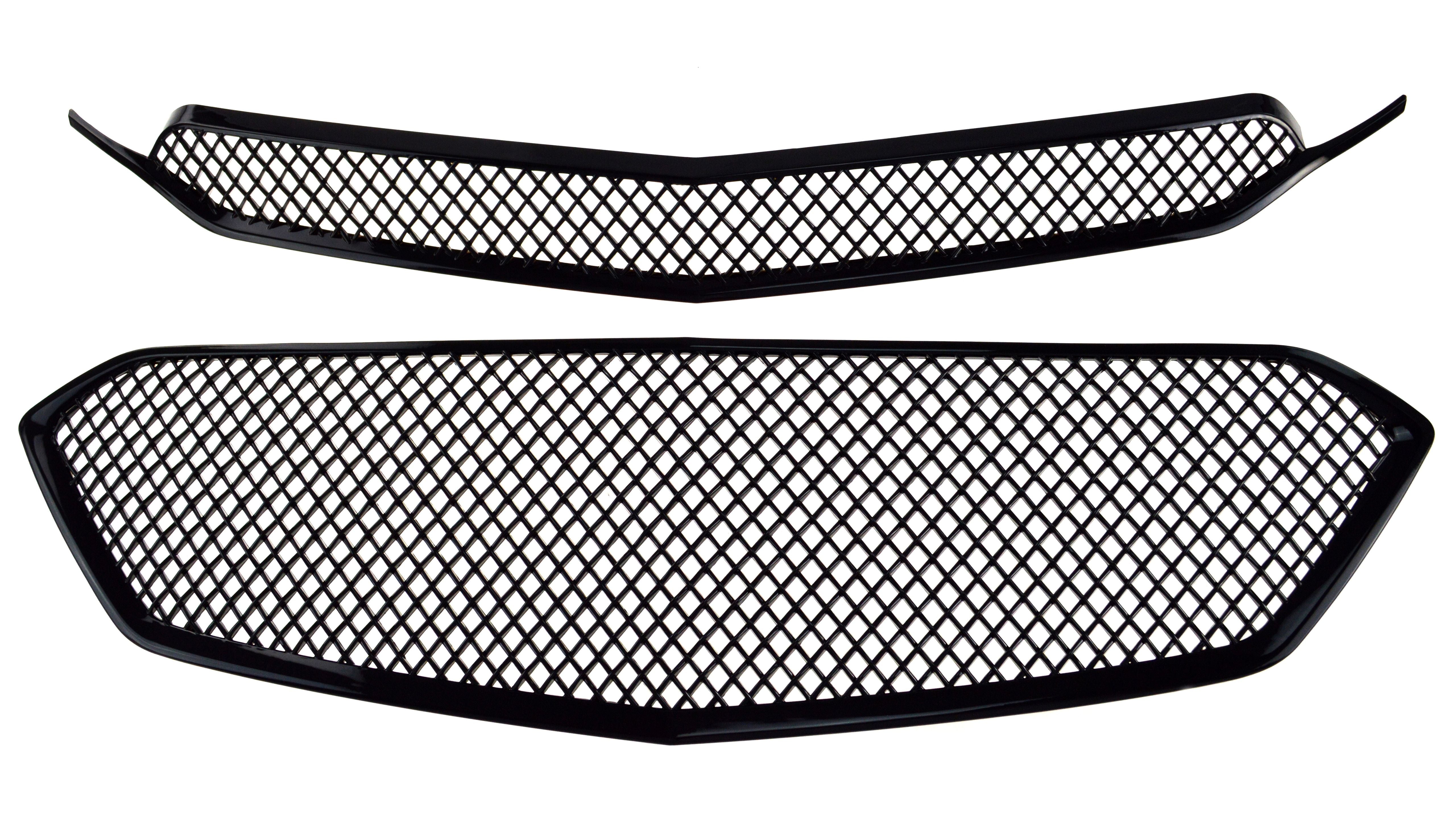 ABS6455BLK 16-17 Chevrolet Equinox L/LS/LT/LTZ 2 PCS Gloss Black Tape-on Grille Overlay