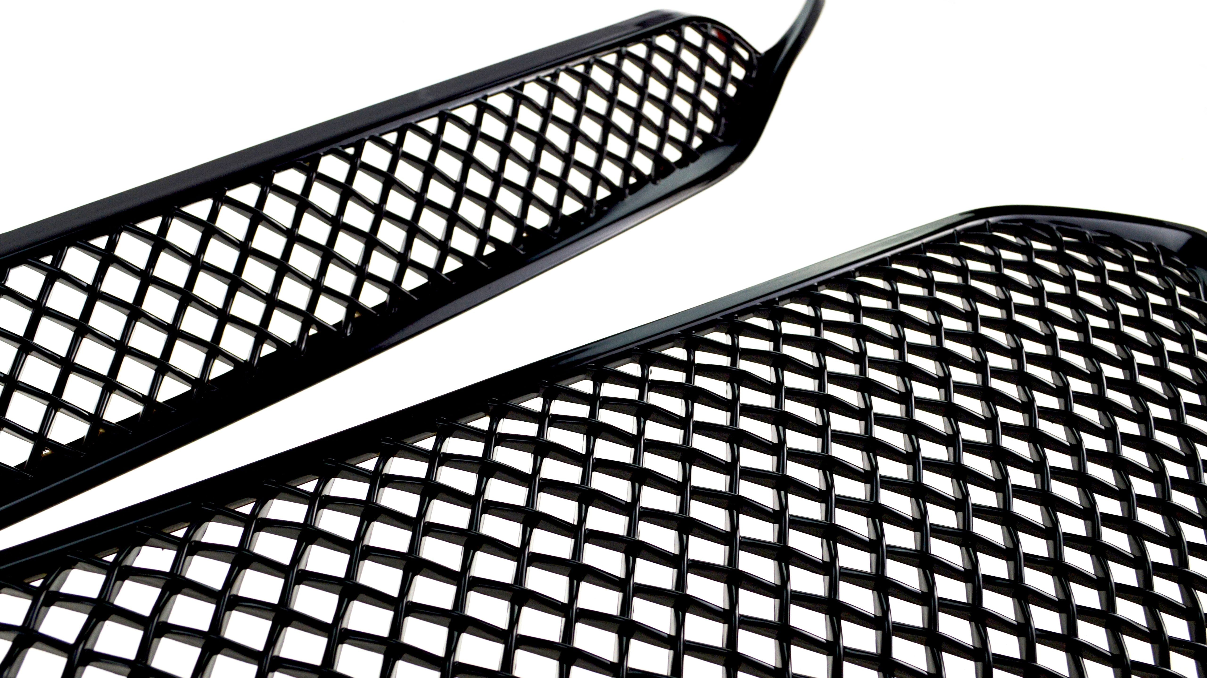 ABS6455BLK 16-17 Chevrolet Equinox L/LS/LT/LTZ 2 PCS Gloss Black Tape-on Grille Overlay