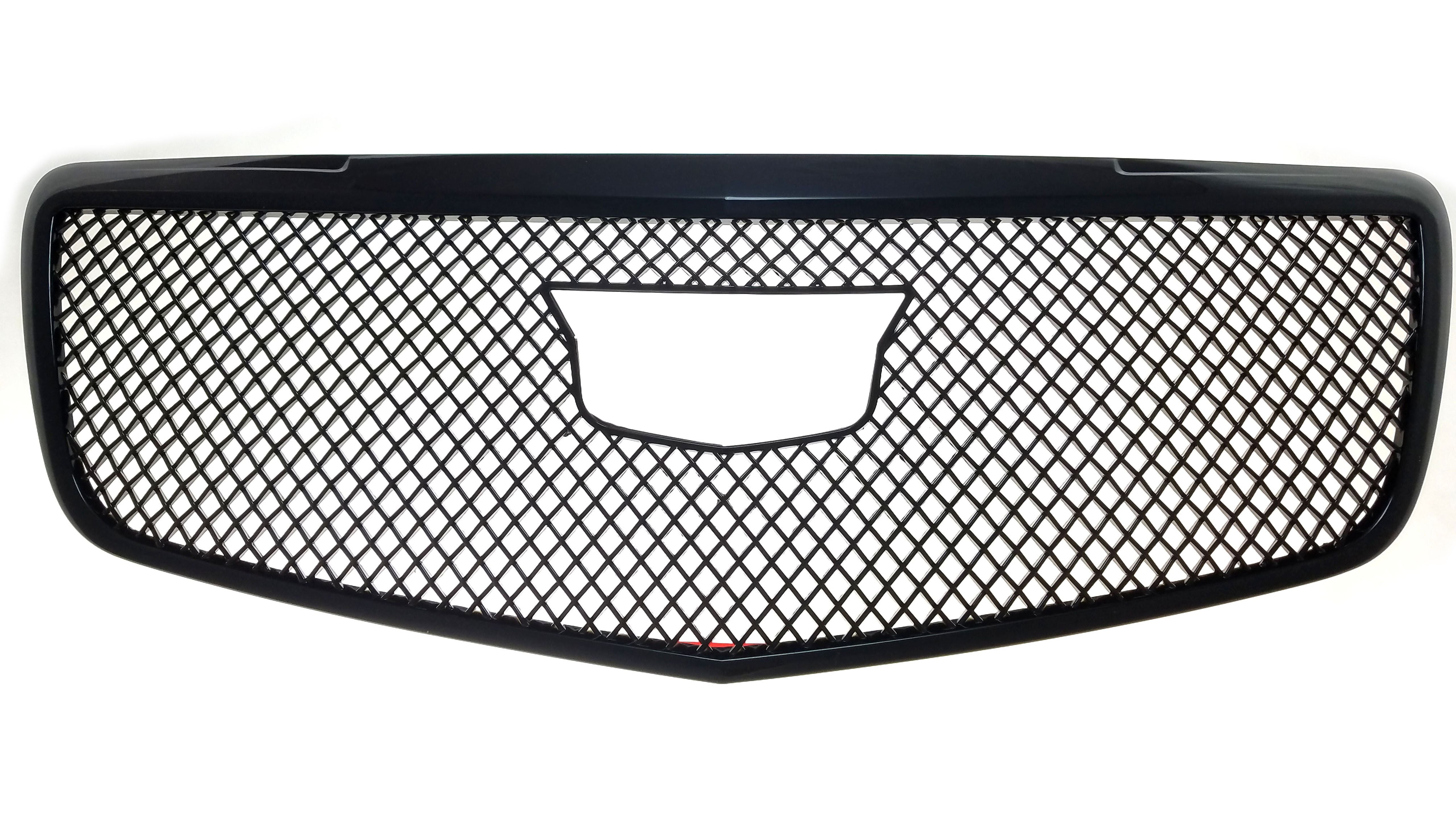 ABS6464BLK 15-19 Cadillac ATS 1 PC Gloss Black Tape-on Grille Overlay