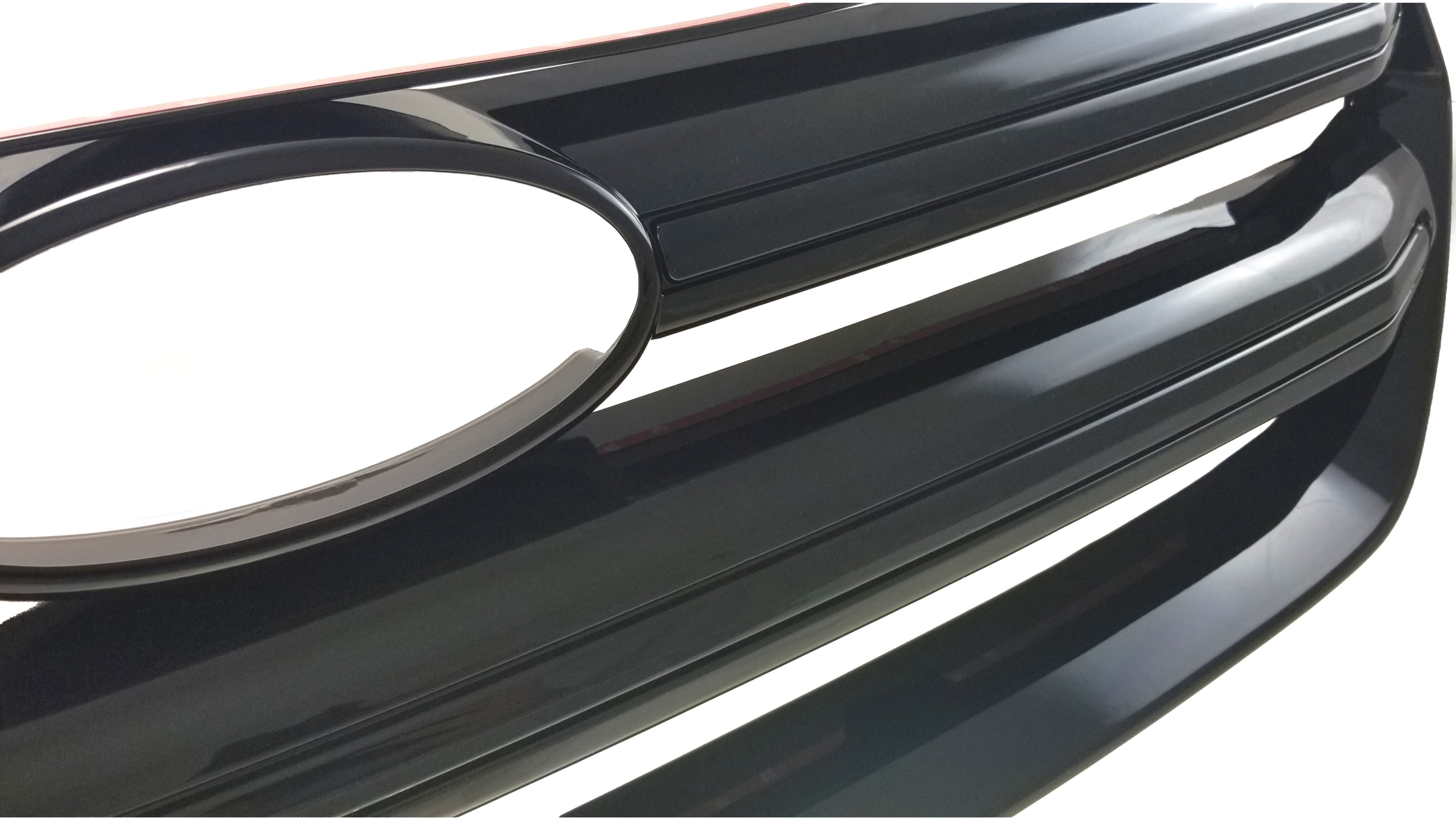 ABS6484BLK 17-19 Ford Escape 1 PC Gloss Black Tape-on Grille Overlay