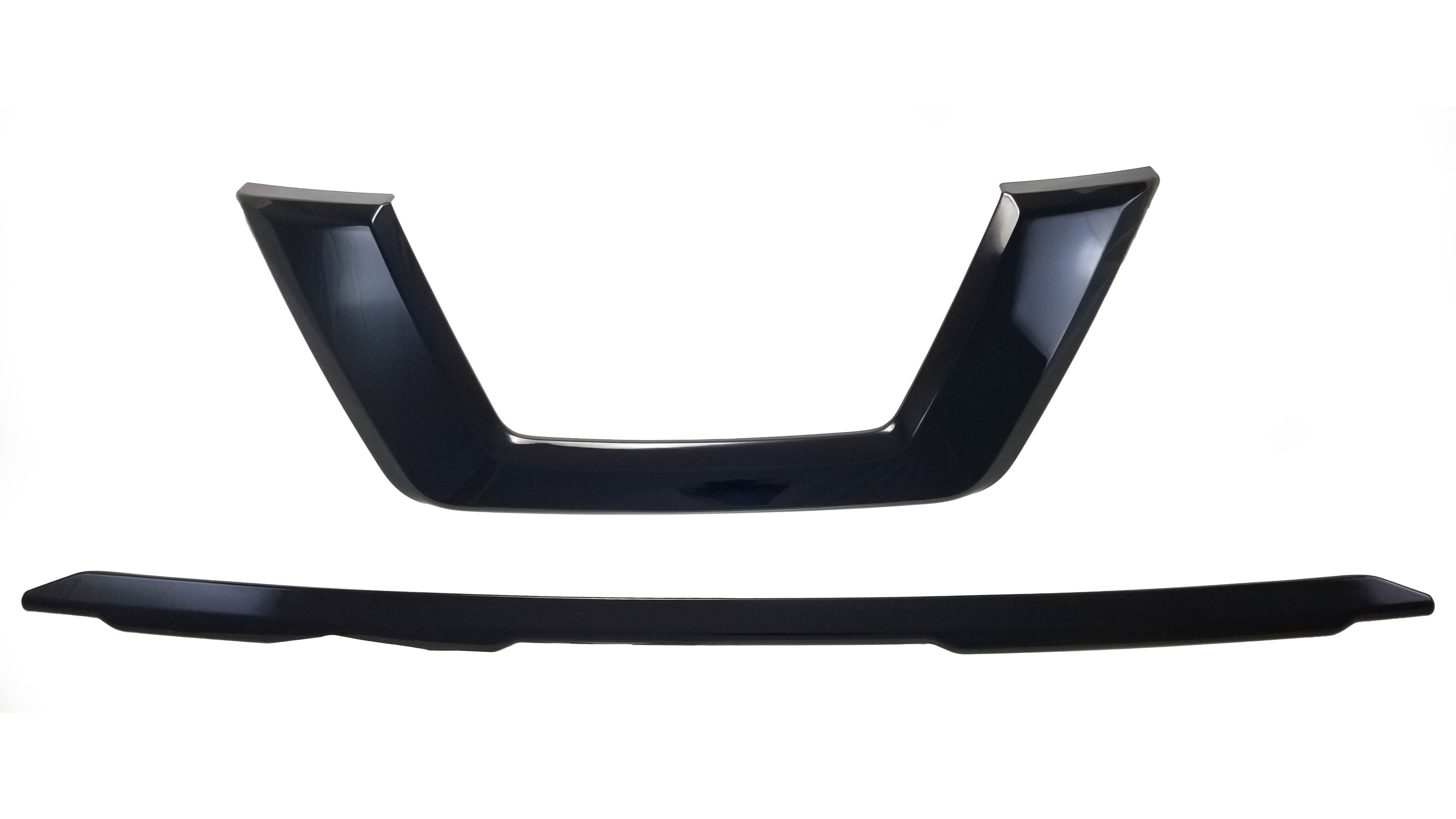 ABS6491BLK 18-20 Nissan Rogue 2 PCS Gloss Black Tape-on Grille Overlay