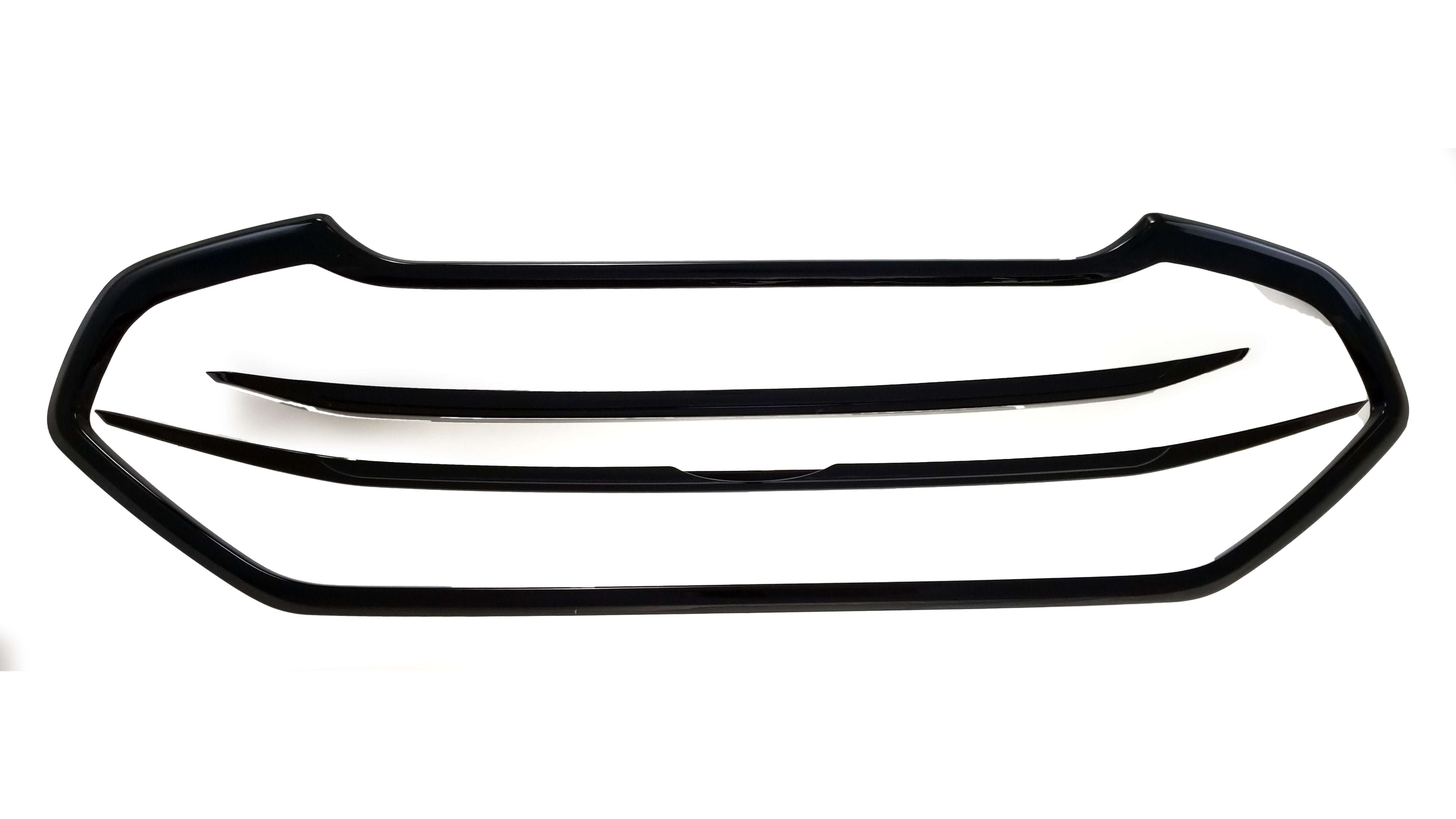 ABS6492BLK 18-22 Ford EcoSport 3 PCS Gloss Black Tape-on Grille Overlay