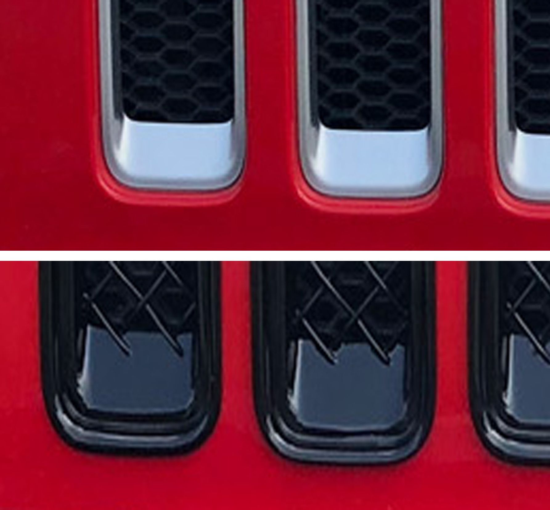 ABS6495BLK 19-22 Jeep Wrangler 7 PCS Gloss Black Tape-on Grille Overlay