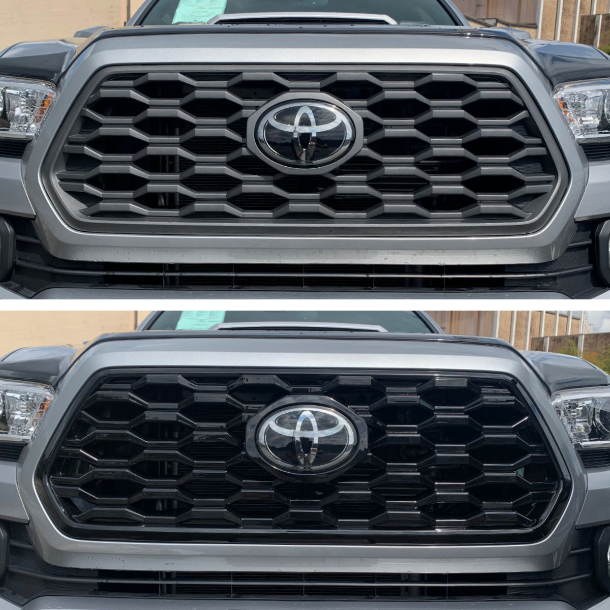 ABS6509BLK 20-23 Toyota Tacoma TRD Sport/Off-Road Does not fit grille with Camera 1 PC Gloss Black Clip-On W/Tape Grille Overlay