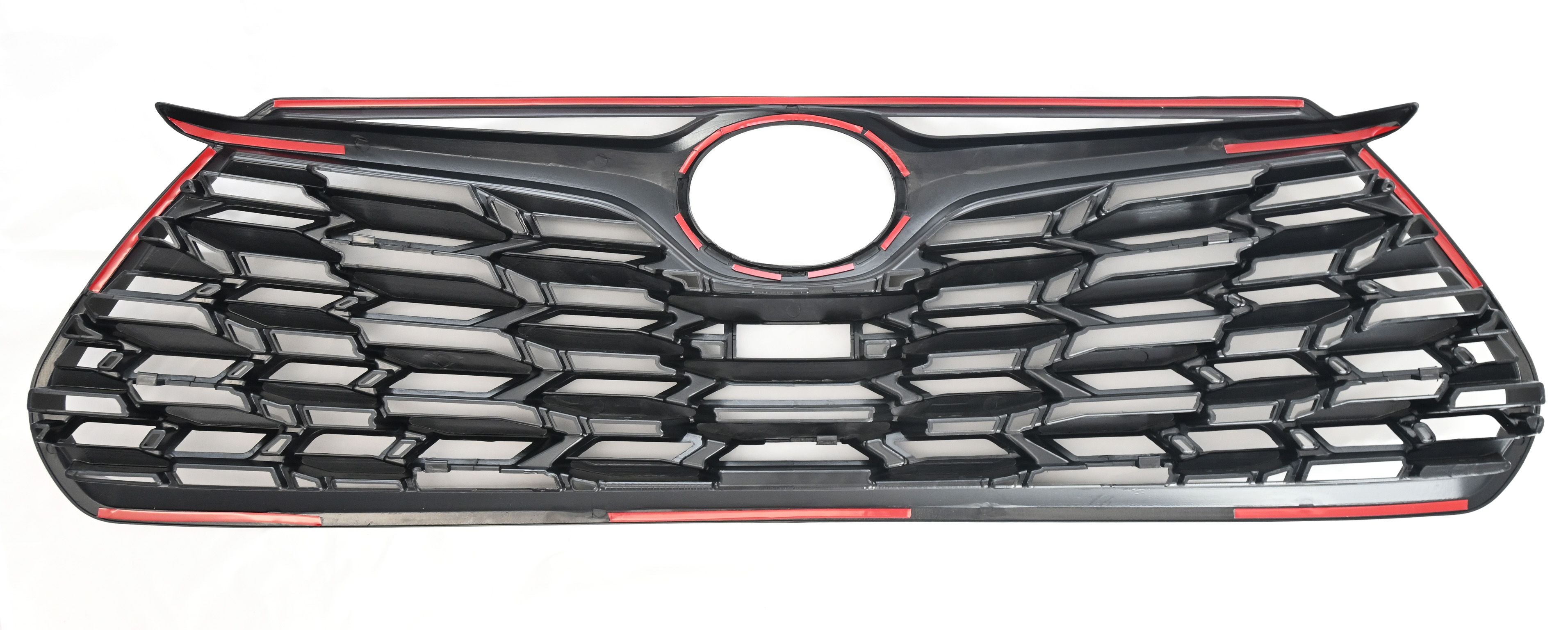 ABS6518BLK 20-21 Toyota Highlander LE/XLE Does not fit grille with Camera Gloss Black Clip-On W/Tape Grille Overlay
