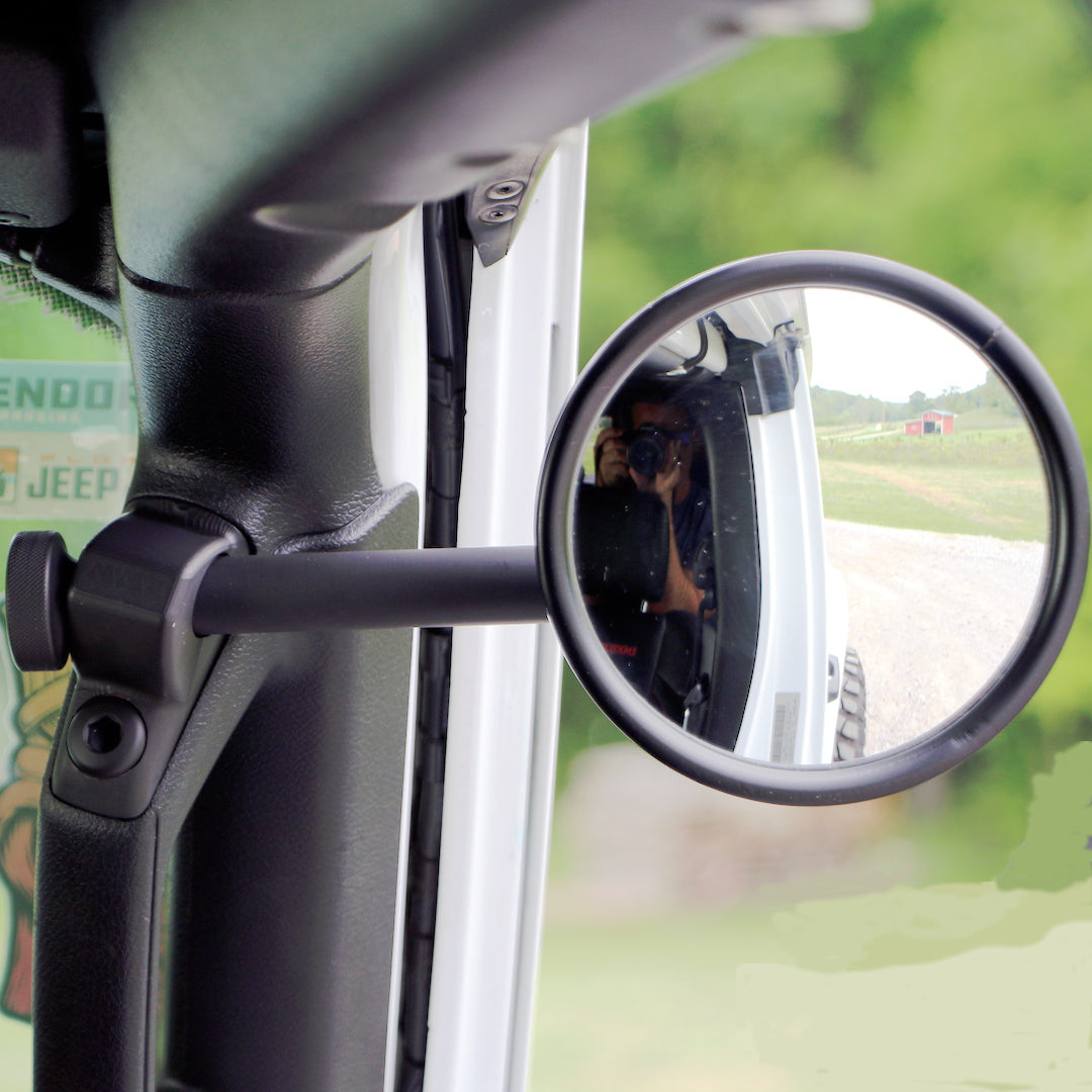 Espejo retrovisor lateral de pilar A CMM Offroad 2024 Gladiator/JT con montaje de base, lado del conductor o del pasajero