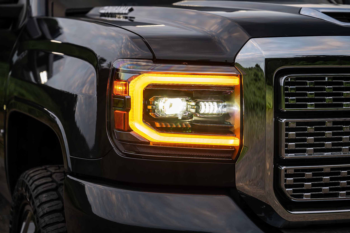 Morimoto XB Evo Headlights: 14-18 GMC Sierra / 15-19 GMC Sierra HD (Set)