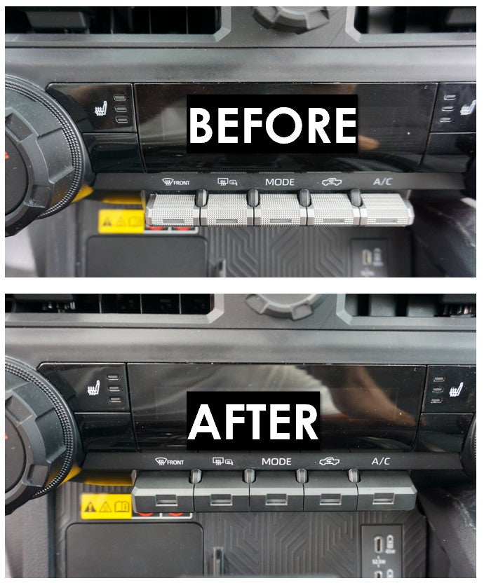 AJT Design 7-piece black toggle cover set for 2024+ Toyota Tacoma and 2025+ 4Runner