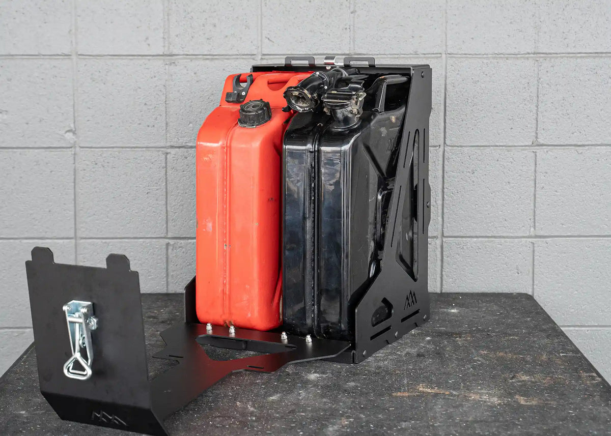 backwoods-dual-jerry-can-holder-mount-with-jerry-cans - NVMOS