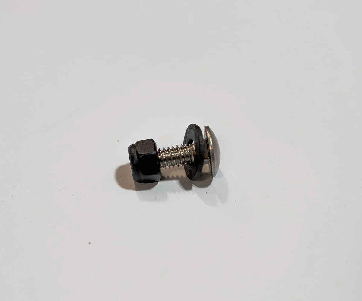 Metal bolt, nut, and washer for overland vehicle accessory installation