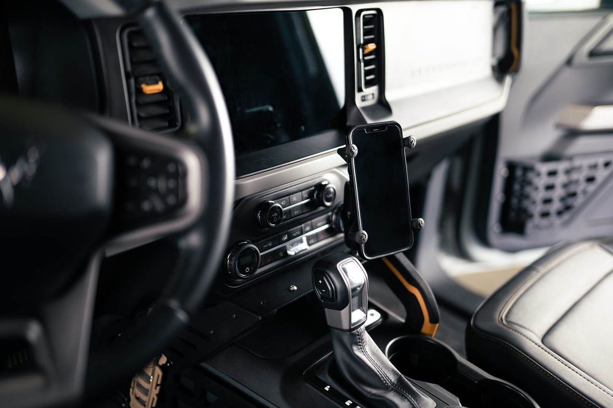 DV8 Offroad center console molle panels and bridge for 2021-2026 Ford Bronco