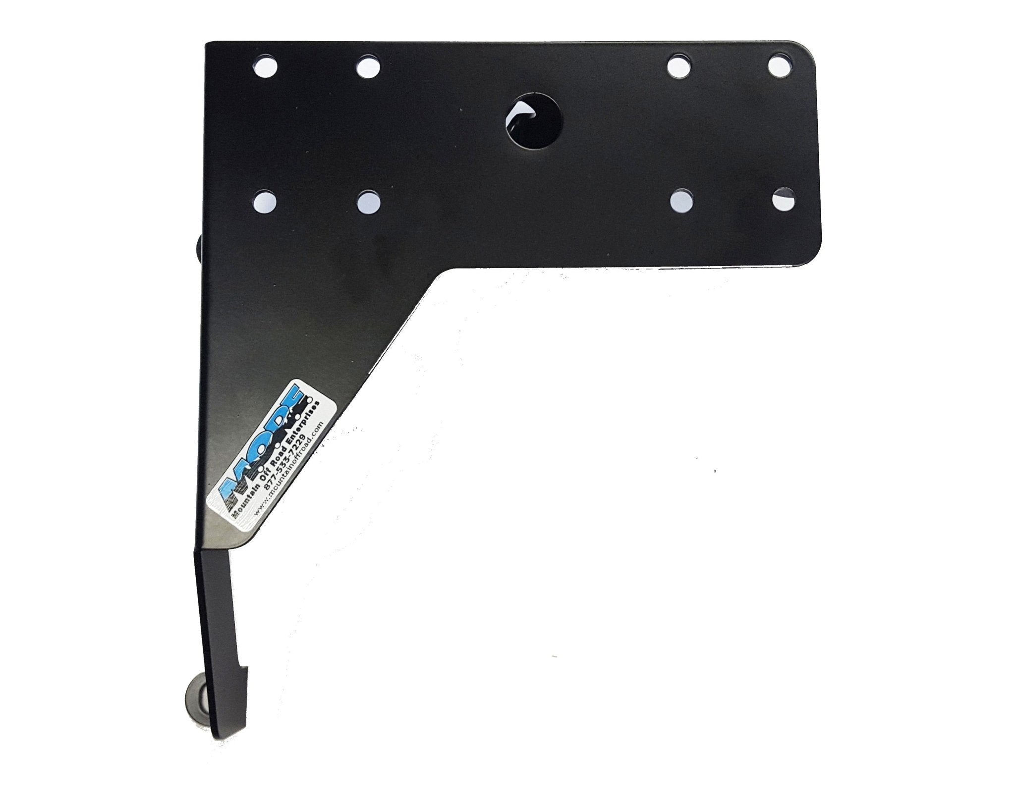 Black steel mounting bracket with multiple holes for Jeep Wrangler TJ and LJ