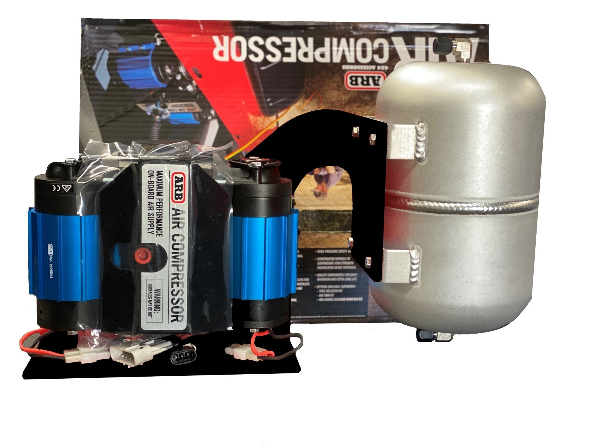ARB twin air compressor and 1-gallon tank kit with mounting brackets for GM truck and SUV