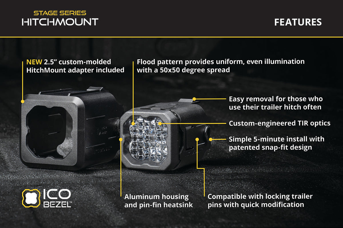 Diode Dynamics HitchMount LED pod reverse kit for 2023-2026 Chevrolet Colorado – detail graphic