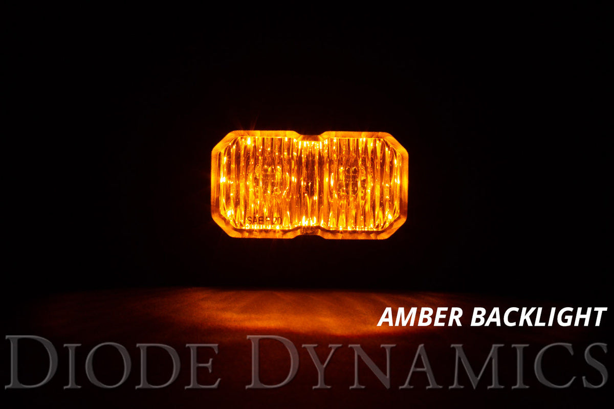 Diode Dynamics C2 1.0 SAE Yellow Pro LED Pod (pair) for trucks and SUVs – backlight