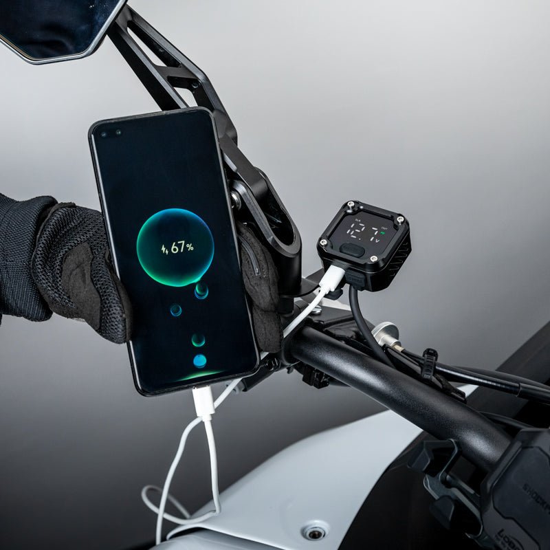 LOBOO C36 Motorcycle Bi-Directional Battery Charger – 100W PD Fast Charge, Real-Time Voltage Display, IP67 Waterproof, Lead-Acid Repair