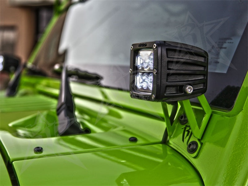 RIGID A-Pillar Light Mount Kit for Dually/D2 Lights, fits Jeep Wrangler