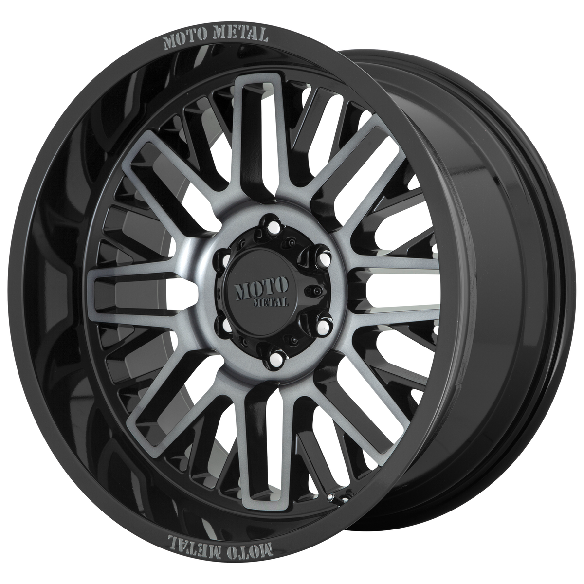 Moto Metal Warlock (MO802) Wheel - Gloss Black Mach w/ Gray Tint