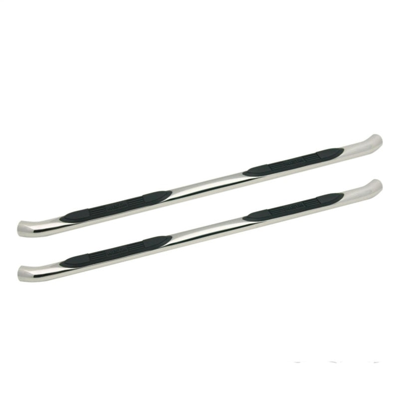 Westin E-Series 3 Round Nerf Step Bars, Double Cab, Rocker Mount, fits Chevy Silverado 1500