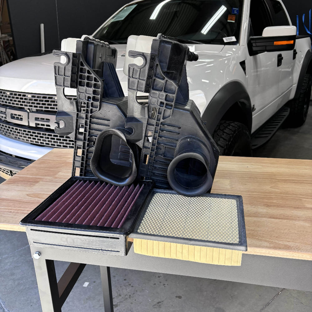 STOCK REPLACEMENT FILTER & HIGH FLOW FENDER INLET FOR 2011-2014 Ford F-150 3.5L ECOBOOST, 3.7L, 5.0L, 6.2L, 2010-2014 FORD RAPTOR 6.2L