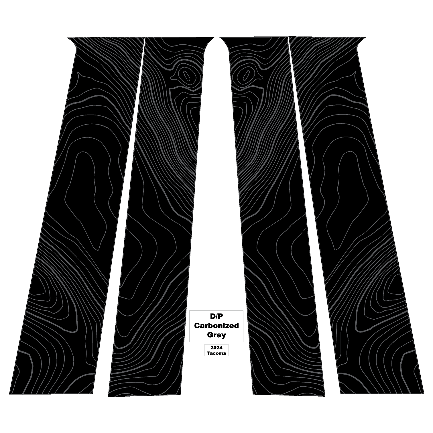 Topographic B Pillar Overlays - 2024+ Tacoma Double Cab / 2025+ 4Runner